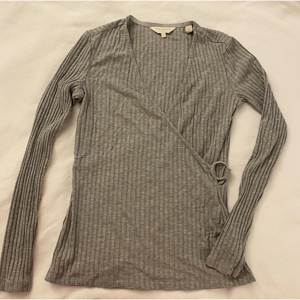 Ted Baker Gray Long Sleeve Top - Picture 2 of 5